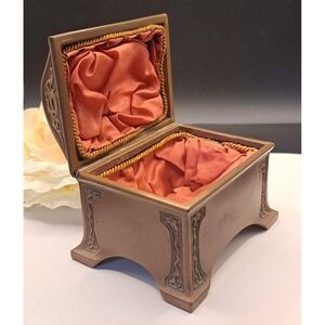 Antique Bronze Benedict Athenic Ornate Greek Cameo Casket Trinket Box 1490